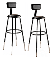 National Public Seating® 6400 Series Adjustable-Height Padded Stools With Backrests, Black, Pack Of 2 Stools 1 thumbnail image