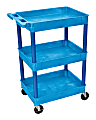 Luxor 3-Shelf Tub Cart, 36 1/2"H x 24"W x 18"D, Blue
