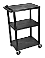 Luxor Multimedia 3-Shelf Presentation Cart, 41 1/2"H x 24"W x 18"D, Black