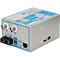 Omnitron Systems FlexPoint T1/E1 Copper to Fiber Media Converter - 1 x RJ-48 , 2 x BNC , 1 x SC - T1/E1 - Rack-mountable