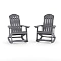 Flash Furniture Savannah All-Weather Adirondack Rocking Chairs, Light Gray, Set Of 2 Chairs 1 thumbnail image