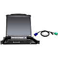 ATEN 8-Port 19" Single Rail USB/PS2 LCD KVM w/ Peripheral Sharing & 8 USB KVM Cables-TAA Compliant - 8 Computer(s) - 19" LCD - SXGA - 1280 x 1024 - 2 x USB - Daisy Chain - Keyboard