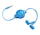 ReTrak Retractable Blue Earbuds