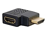 C2G Right Angled HDMI Adapter - Right Exit - 1 x HDMI Female Digital Audio/Video - 1 x HDMI Male Digital Audio/Video - Gold Connector - Black