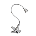 Simple Designs Gooseneck Clip Light Desk Lamp, Adjustable, Silver