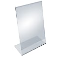 Azar Displays Acrylic L-Shaped Sign Holders, 14" x 8 1/2", Clear, Pack Of 10