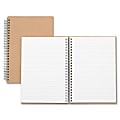 Nature Saver Hardcover Twin Wire Notebooks - 80 Sheets - Wire Bound - 0.25" Ruled - Ruled - 22 lb Basis Weight - 8 1/4" x 5 7/8" - Brown Cover - Kraft Cover - Hard Cover, Heavyweight, Micro Perforated - Recycled - 1Each