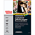Office Depot® Brand Professional Photo Paper, Semi-Gloss, 8 1/2" x 11", 10.5 Mil, Pack Of 100 Sheets 1 thumbnail image