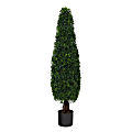 Nearly Natural Boxwood Topiary 4’H Artificial Tree With Planter, 48”H x 11”W x 11”D, Green/Black