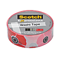 Scotch® Expressions Washi Tape, 5/8" x 393", Poppy