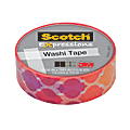 Scotch® Expressions Washi Tape, 5/8" x 393", Quatrefoil Sunset