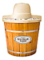 Nostalgia Electrics WICM4L Electric Wood Bucket Ice Cream Maker, Brown