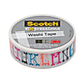 Scotch® Expressions Washi Tape, 5/8" x 393", Illustrated Alphabet