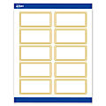 Avery® Printable Labels With Sure Feed® Technology, S00-DHR-PRWMP10, Rectangle, 2" x 4", Matte White, Preprinted Multi-Lined Gold Border Design, Pack Of 100 1 thumbnail image