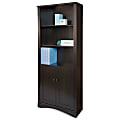 Realspace® Dawson 72"H 5-Shelf Bookcase With Doors, Cinnamon Cherry 1 thumbnail image