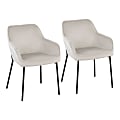 LumiSource Daniella Contemporary Dining Chairs, Cream/Black, Set Of 2 Chairs