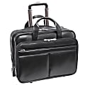McKleinUSA Bowery L Series Leather Wheeled Laptop Briefcase With 15.6" Laptop Pocket, Black