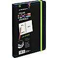 Astrobrights Cord Close Color Pop Journal - 240 Pages - 70 lb Basis Weight - 189 g/mÃ‚² Grammage - 5 1/8" x 8 1/4" - Multicolor Paper - Black Cover - Leatherette Cover - Elastic Closure, Acid-free, Lignin-free, Storage Pocket, Ribbon Marker, Expandable