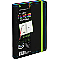 Astrobrights Cord Close Color Pop Journal - 240 Pages - 70 lb Basis Weight - 189 g/mÃ‚² Grammage - 5 1/8" x 8 1/4" - Multicolor Paper - Black Cover - Leatherette Cover - Elastic Closure, Acid-free, Lignin-free, Storage Pocket, Ribbon Marker, Expandable 1 thumbnail image
