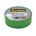 Scotch® Expressions Washi Tape, 5/8" x 393", Green