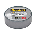 Scotch® Expressions Washi Tape, 5/8" x 393", Silver