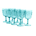 Gibson Studio California Elmira 8-Piece Drinking Goblet Set, 16 Oz, Clear Teal