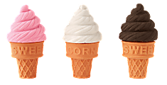 Office Depot® Brand Fun Erasers, Ice Cream, Assorted Colors, Pack Of 3 1 thumbnail image