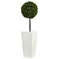 Nearly Natural Boxwood Ball Topiary 42”H Artificial UV Resistant Indoor/Outdoor Tree With Tower Planter, 42”H x 12”W x 12”D, Green 1 thumbnail image