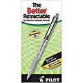 Pilot® Better™ Retractable Ballpoint Pens, Medium Point, 1.0 mm, Translucent Black Barrel, Black Ink, Pack Of 12 Pens