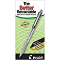 Pilot® Better™ Retractable Ballpoint Pens, Medium Point, 1.0 mm, Translucent Black Barrel, Black Ink, Pack Of 12 Pens 1 thumbnail image