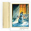 Great Papers! Holiday Greeting Cards With Envelopes, 5 5/8" x 7 7/8", Patriotic Snowman, Pack Of 18