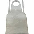 Genuine Joe 50" Disposable Poly Apron - Polyethylene - For Food Service, Manufacturing - White - 100 / Pack