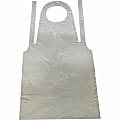 Genuine Joe 50" Disposable Poly Apron - Polyethylene - For Food Service, Manufacturing - White - 100 / Pack 1 thumbnail image