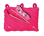 ZIPIT® Monster 3-Ring Pencil Pouch, 6"H x 9"W x 3/4"D, Pink
