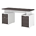 Bush Business Furniture Jamestown Desk With Drawers And Small Storage Cabinet, 60"W, Storm Gray/White, Standard Delivery 1 thumbnail image