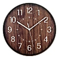 Realspace™ Round Wall Clock, 12", Woodgrain 