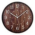 Realspace™ Round Wall Clock, 12", Woodgrain  1 thumbnail image