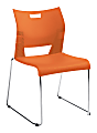 Global® Duet Stacking Chairs, With Arms, 32 1/4"H x 20 1/2"W x 22 1/2"D, Tiger Orange, Pack Of 4