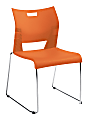 Global® Duet Stacking Chairs, With Arms, 32 1/4"H x 20 1/2"W x 22 1/2"D, Tiger Orange, Pack Of 4 1 thumbnail image