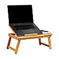 Mind Reader Bamboo Laptop Desk with Folding Legs, 8-1/4"H x 12"W x 19-3/4"D, Brown 1 thumbnail image