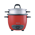 Aroma 6-Cup Pot-Style Rice Cooker, Red