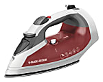 Black & Decker® Xpress Steam Cord Reel Iron, Red/White