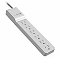 Belkin 6-Outlet Home and Office Surge Protector - 4 foot cord - Black - 720 Joule - 6 x NEMA 5-15R - 1875 VA - 720 J - 125 V AC Input - 125 V AC Output