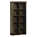Christopher Lowell Town Collection Library, 73 1/4"H x 33 3/4"W x 13 1/8"D, Dark Alder