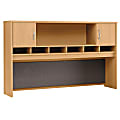 Bush Business Furniture Components 2-Door Hutch, 72"W, Light Oak, Standard Delivery