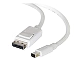 C2G 6ft 4K Mini DisplayPort to DisplayPort Cable - 4K 30Hz - White - M/M - DisplayPort cable - Mini DisplayPort (M) to DisplayPort (M) - 6 ft - white 1 thumbnail image