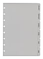 TUL® Discbound Monthly Tab Dividers, Junior Size, Gray, January to December, Pack of 12 Dividers