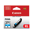 Canon® CLI-271XL Cyan High-Yield Ink Tank, 0337C001