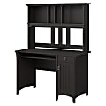 Bush Furniture Salinas Mission 48"W Computer Desk With Hutch, Vintage Black, Standard Delivery