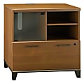 Bush Business Furniture Achieve 30"W Lateral 1-Drawer File Printer Stand Cabinet, Warm Oak, Standard Delivery